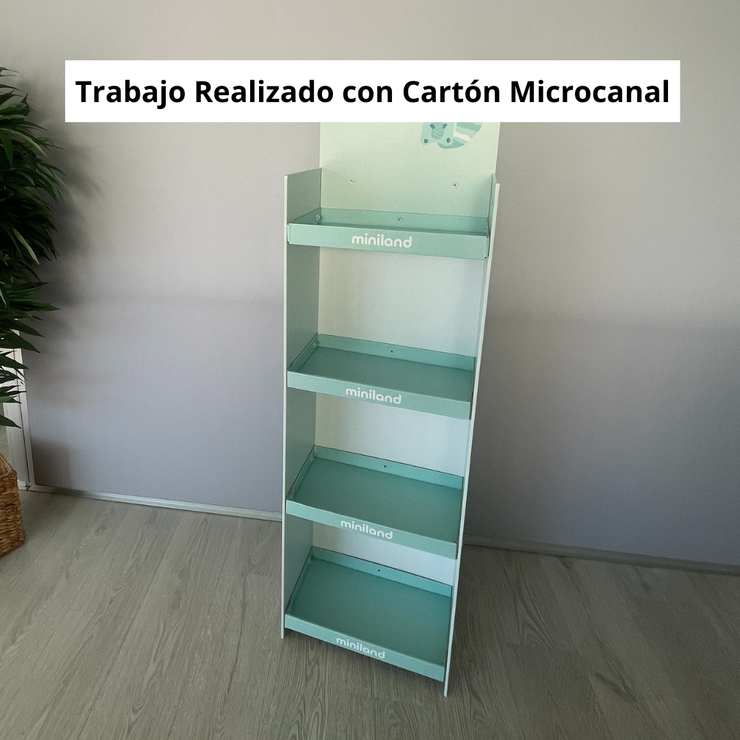 Cartón microcanal, ideal para impresión, packaging sostenible, embalaje y carterlería.